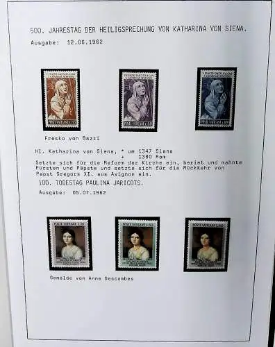 Sammlung Vatikan aus 1961 - 1972, ** (alle Seiten sind unten abgebildet)