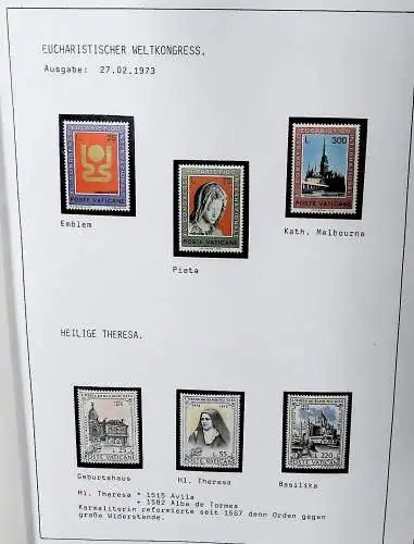 Sammlung Vatikan aus 1973 - 1984, ** (alle Seiten sind unten abgebildet)