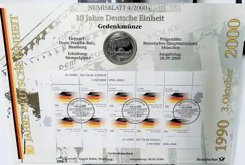  Bund Numisblätter aus den Jahren 1997 bis 2000