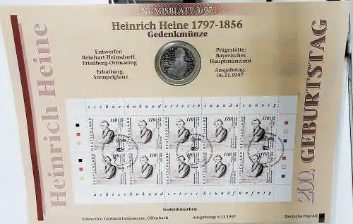  Bund Numisblätter aus den Jahren 1997 bis 2000