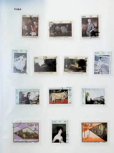 Sammlung "Alle Welt" , Gemälde auf Briefmarken