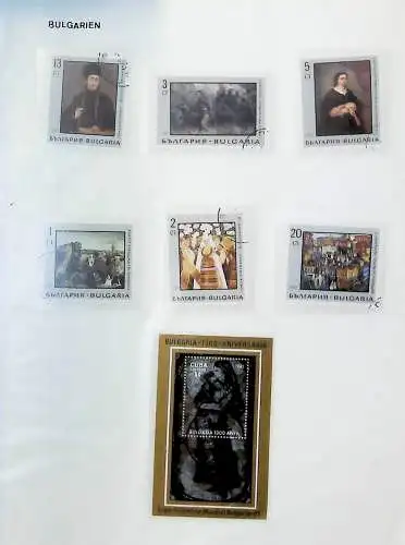 Sammlung "Alle Welt" , Gemälde auf Briefmarken