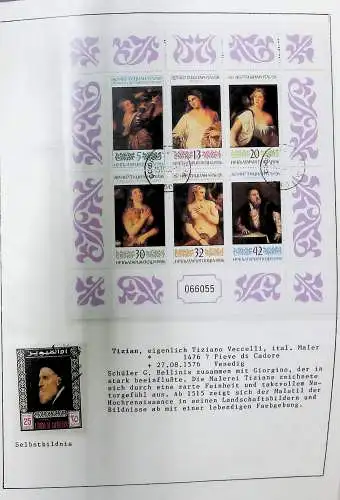 Sammlung "Alle Welt" , Gemälde auf Briefmarken