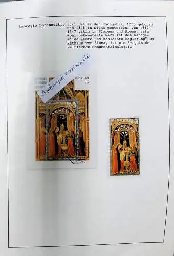 Sammlung "Alle Welt" , Gemälde auf Briefmarken