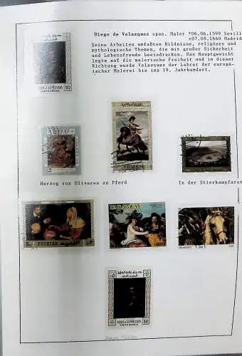 Sammlung "Alle Welt" , Gemälde auf Briefmarken