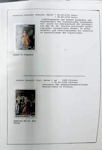Sammlung "Alle Welt" , Gemälde auf Briefmarken