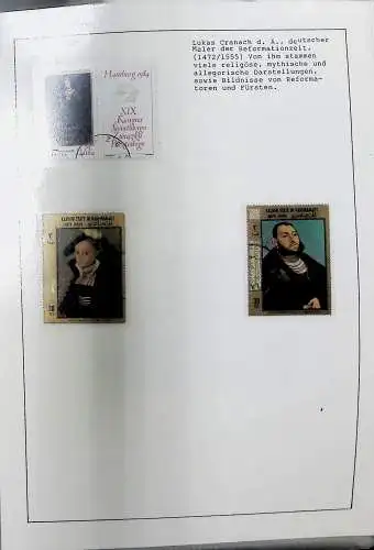 Sammlung "Alle Welt" , Gemälde auf Briefmarken