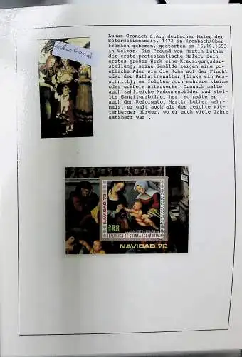 Sammlung "Alle Welt" , Gemälde auf Briefmarken