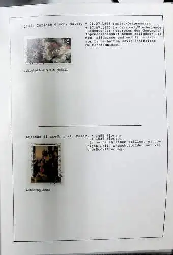 Sammlung "Alle Welt" , Gemälde auf Briefmarken
