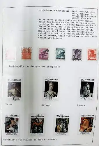 Sammlung "Alle Welt" , Gemälde auf Briefmarken