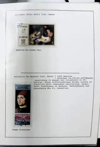 Sammlung "Alle Welt" , Gemälde auf Briefmarken