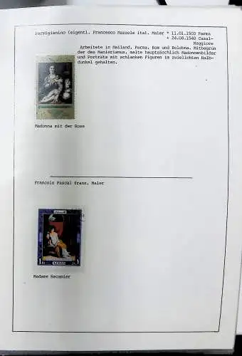 Sammlung "Alle Welt" , Gemälde auf Briefmarken