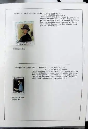 Sammlung "Alle Welt" , Gemälde auf Briefmarken