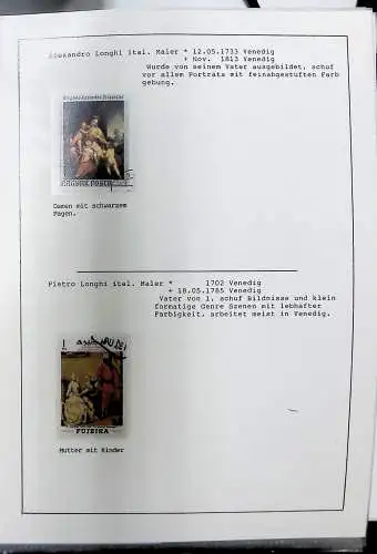 Sammlung "Alle Welt" , Gemälde auf Briefmarken
