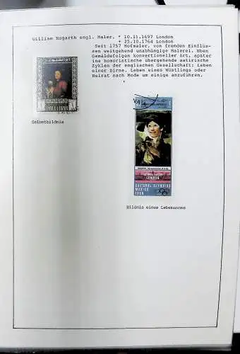 Sammlung "Alle Welt" , Gemälde auf Briefmarken