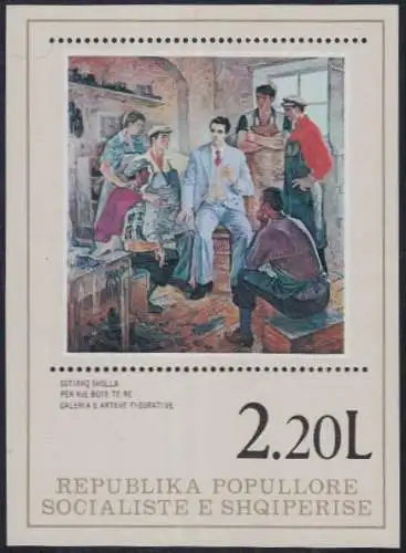 Albanien Mi.Nr. Block 64 Gemälde von Sotiraq Sholla