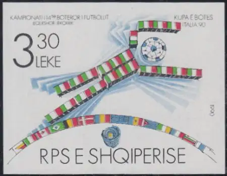 Albanien Mi.Nr. Block 91 Fußball-WM 1990, Italien