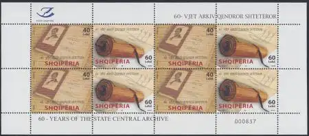 Albanien Mi.Nr. Klbg.3324-25 60J.zentrales Staatsarchiv (mit 4 Paaren 3324-25)