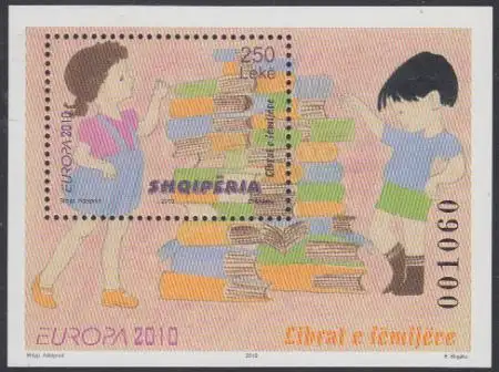 Albanien Mi.Nr. Block 176 Europa 10, Kinderbücher, Bücherstapel