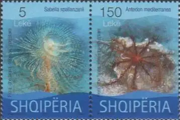 Albanien MiNr. Zdr.3517-18 Flora und Fauna, Sabelle, Haarstern (2 Werte)