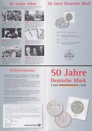 D,Bund Mi.Nr. 1996 50Jahre Deutsche Mark, Jahresgabe 1998 Postphilatelie 