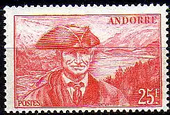 Andorra frz. Mi.Nr. 136 Freim. Ratsherr karminrosa (25)
