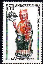 Andorra frz. Mi.Nr. 258 Europa 74 Skulpturen, Madonna von Pal (0,50)