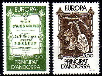 Andorra frz. Mi.Nr. 360-61 Europa 85, Europ. Jahr der Musik (2 Werte)