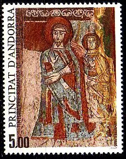 Andorra frz. Mi.Nr. 365 Religiöse Kunst, Vorromanisches Fresko (5)