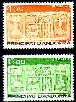 Andorra frz. Mi.Nr. 367-68 Freim. Wappen von Andorra (2 Werte)