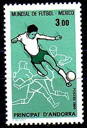 Andorra frz. Mi.Nr. 371 Fußball WM 86, Fußballspieler (3)