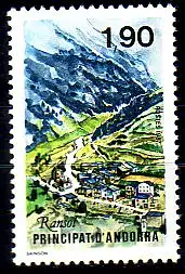 Andorra frz. Mi.Nr. 381 Tourismus, Ansicht von Ransol (1,90)