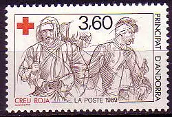 Andorra frz. Mi.Nr. 401 Rotes Kreuz, Verwundete Soldaten (3,60)