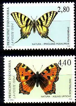 Andorra frz. Mi.Nr. 472-73 Naturschutz Schmetterlinge (2 Werte)