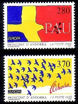 Andorra frz. Mi.Nr. 477-78 Europa 95, Frieden und Freiheit (2 Werte)