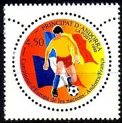 Andorra frz. Mi.Nr. 538 Qualifikationsspiel Fußball-EM, Spieler, Flaggen (4,50)