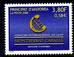 Andorra frz. Mi.Nr. 549 Int. Gesangswettbewerk Montserrat Caballé (3,80/0,58)