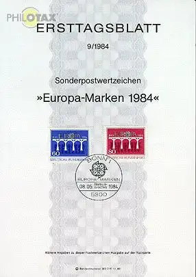 D,Bund Mi.Nr. 9/84 Europa, Europäische Konferenz CEPT (Marken MiNr.1210-1211)