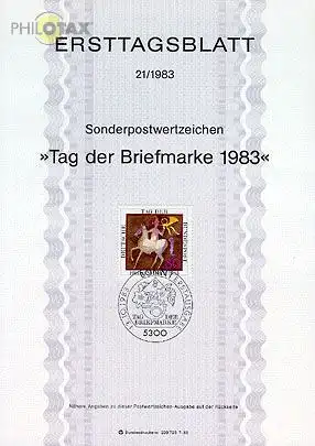 D,Bund Mi.Nr. 21/83 Tag der Briefmarke, Postreiter (Marke MiNr.1192)