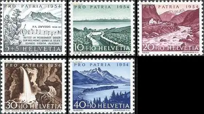 Schweiz Mi.Nr. 597-601 Pro Patria, Zwyssig, Seen + Wasserläufe (5 Werte)