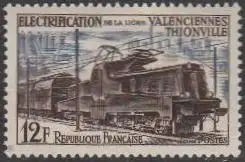 Frankreich MiNr. 1049 Elektrifizierung Eisenbahn Valenciennes-Thionville, Zug mit E-Lok (12)