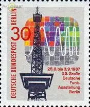 Berlin Mi.Nr. 309 Funkausstellung 67, Funkturm, Bildschirm (30)
