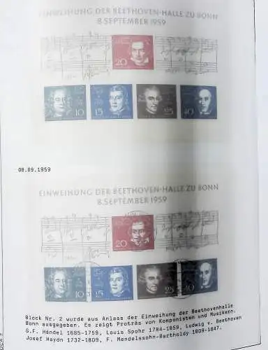 Sammlung "BRD Blöcke" ab Block 2 bis Block 90, komplett ** und gestempelt
