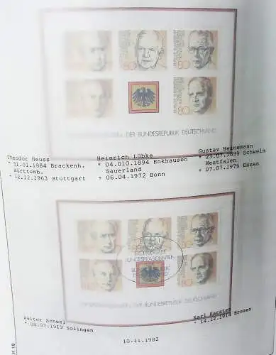 Sammlung "BRD Blöcke" ab Block 2 bis Block 90, komplett ** und gestempelt