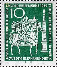D,DDR Mi.Nr. 735 Tag der Briefmarke 59, Postreiter, Postmeilensäule (10)