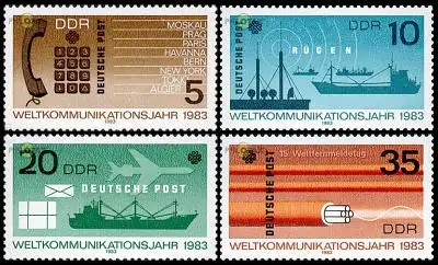 D,DDR Mi.Nr. 2770-73 Weltkommunikationsjahr (4 Werte)