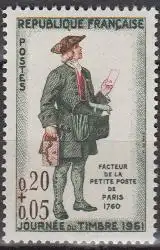 Frankreich MiNr. 1339 Tag der Briefmarke, Briefträger (0,20+0,05)