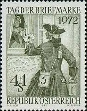 Österreich Mi.Nr. 1404 Tag der Briefmarke 1972, Briefträger (4+1)