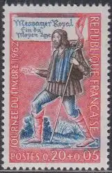 Frankreich MiNr. 1385 Tag der Briefmarke, Königlicher Postbote (0,20+0,05)