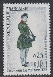 Frankreich MiNr. 1574 Tag der Briefmarke, Postbote 2.Kaiserreich (0,25+0,10)